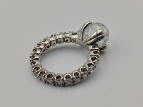 Bajeczny srebrny damski pierścionek CYRKONIE r. 14 srebro 925 biżuteria