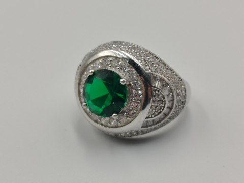 Bajeczny srebrny damski pierścionek CYRKONIE r. 23 srebro 925 biżuteria