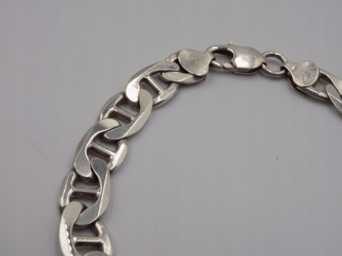 Piękna srebrna męska bransoletka wzór GUCCI srebro 925 - 26,43 g. biżuteria