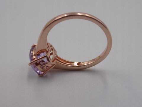 Piękny damski srebrny, pozłacany pierścionek CYRKONIA roz. 23 biżuteria