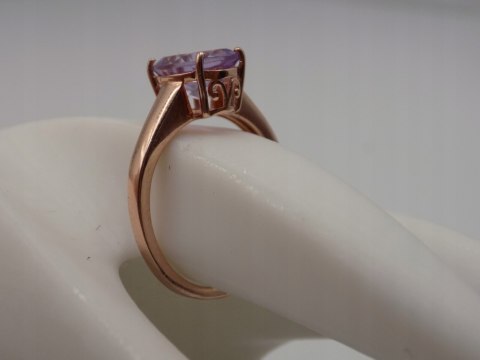 Piękny damski srebrny, pozłacany pierścionek CYRKONIA roz. 23 biżuteria