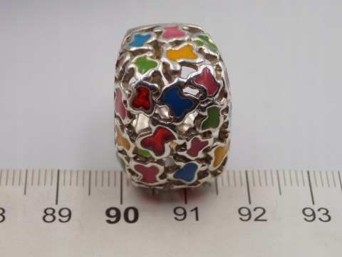 Piękny srebrny damski pierścionek AŻUROWY EMALIA roz. 11 biżuteria VINTAGE