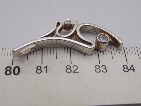 Piękny stary srebrny wisiorek/zawieszka CYRKONIE srebro biżuteria VINTAGE