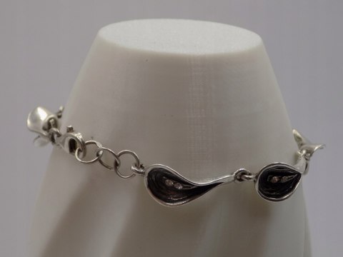 Srebrna damska bransoletka CYRKONIE oksyda srebro 925 - biżuteria VINTAGE