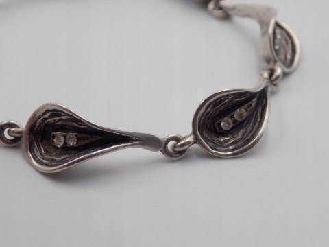 Srebrna damska bransoletka CYRKONIE oksyda srebro 925 - biżuteria VINTAGE