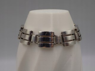 Srebrna damska bransoletka PASKI KWADRATY srebro 925 - biżuteria VINTAGE