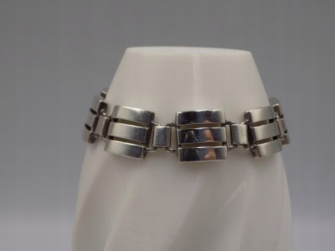 Srebrna damska bransoletka PASKI KWADRATY srebro 925 - biżuteria VINTAGE