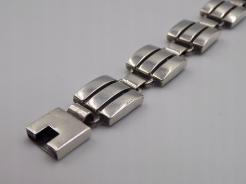 Srebrna damska bransoletka PASKI KWADRATY srebro 925 - biżuteria VINTAGE