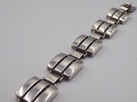 Srebrna damska bransoletka PASKI KWADRATY srebro 925 - biżuteria VINTAGE