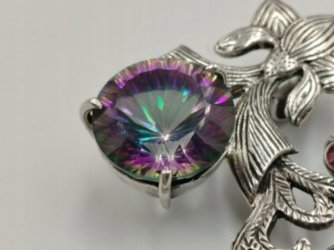 Srebrny damski wisiorek/zawieszka TOPAZ MISTYCZNY GRANATY VINTAGE biżuteria