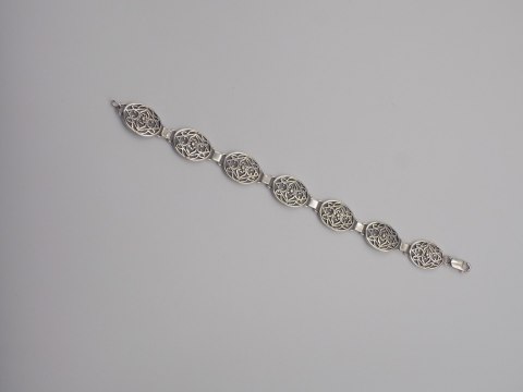 Stara srebrna damska ażurowa bransoletka - srebro 925 - biżuteria VINTAGE