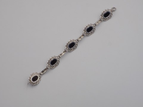 Stara srebrna damska bransoletka BURSZTYN - srebro 925 - biżuteria VINTAGE