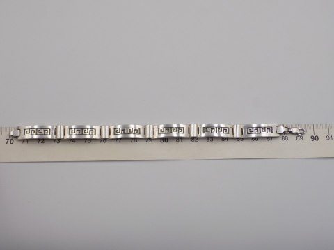 Stara srebrna damska bransoletka wzór grecki srebro 925 - biżuteria VINTAGE