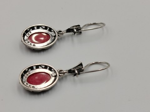 Stare piękne srebrne kolczyki ażurowe ART GRAW OWAL KORAL biżuteria VINTAGE