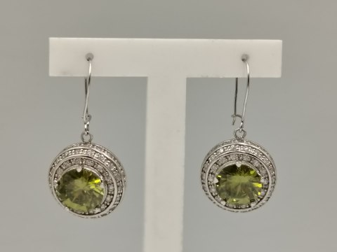 Stare piękne srebrne kolczyki damskie OLIWIN+CYRKONIE srebro 925 biżuteria