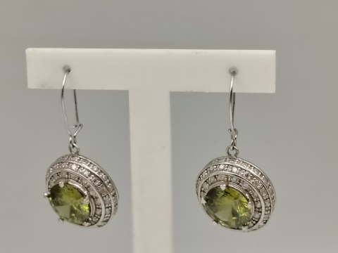 Stare piękne srebrne kolczyki damskie OLIWIN+CYRKONIE srebro 925 biżuteria