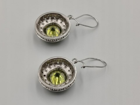 Stare piękne srebrne kolczyki damskie OLIWIN+CYRKONIE srebro 925 biżuteria