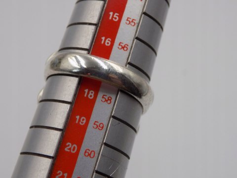 Stary duży srebrny damski pierścionek CHALCEDON AQUA r.17 biżuteria VINTAGE