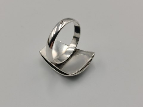 Stary piękny srebrny damski pierścionek KWIAT r.14 srebro biżuteria VINTAGE