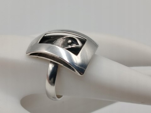 Stary piękny srebrny damski pierścionek KWIAT r.14 srebro biżuteria VINTAGE