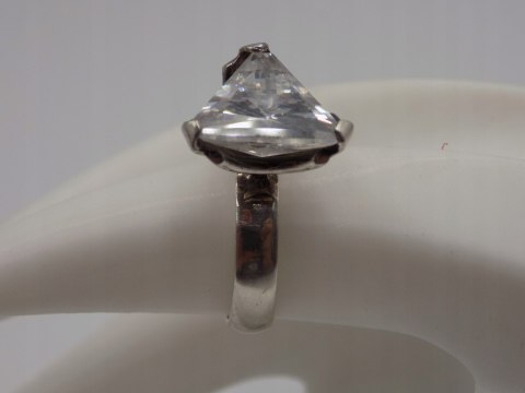 Stary srebrny damski pierścionek CYRKONIA roz.12 srebro biżuteria VINTAGE