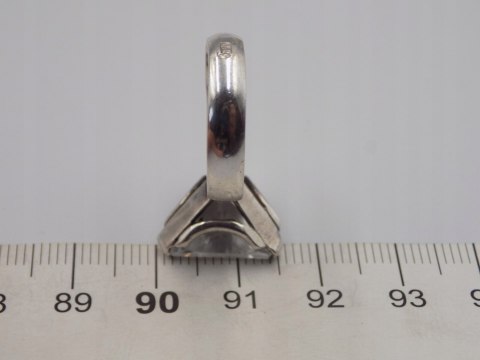 Stary srebrny damski pierścionek CYRKONIA roz.12 srebro biżuteria VINTAGE