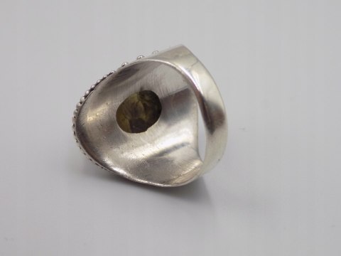 Stary srebrny damski pierścionek LABRADORYT roz.15 srebro biżuteria VINTAGE