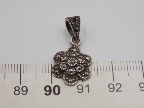 Stary srebrny damski wisiorek/zawieszka KWIAT srebro 925 biżuteria VINTAGE