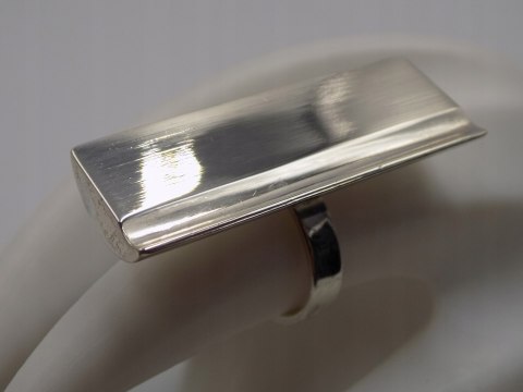 Stary srebrny duży długi pierścionek - roz. 13 srebro 925 VINTAGE biżuteria