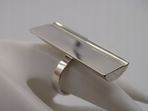 Stary srebrny duży długi pierścionek - roz. 13 srebro 925 VINTAGE biżuteria