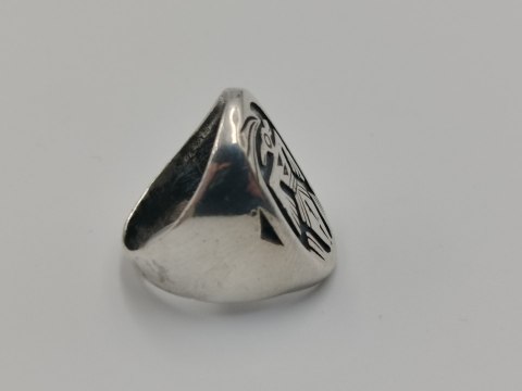 Stary srebrny pierścionek THUNDERBIRD HOPI - r.13 srebro VINTAGE biżuteria
