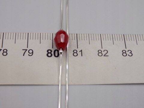 Piękna srebrna damska bransoletka - czerwone koraliki, srebro 925 biżuteria