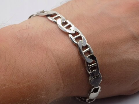Piękna srebrna męska bransoletka wzór GUCCI srebro 925 - 26,43 g. biżuteria