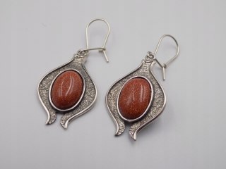 Piękne srebrne kolczyki PIASEK PUSTYNI srebro OKSYDA VINTAGE biżuteria