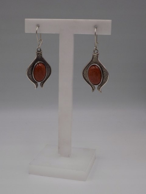 Piękne srebrne kolczyki PIASEK PUSTYNI srebro OKSYDA VINTAGE biżuteria