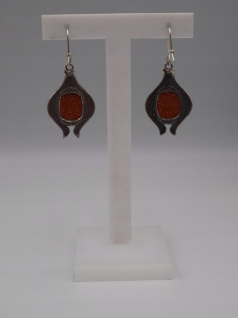 Piękne srebrne kolczyki PIASEK PUSTYNI srebro OKSYDA VINTAGE biżuteria