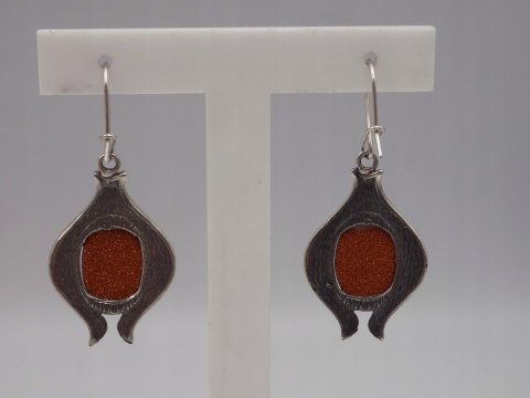 Piękne srebrne kolczyki PIASEK PUSTYNI srebro OKSYDA VINTAGE biżuteria