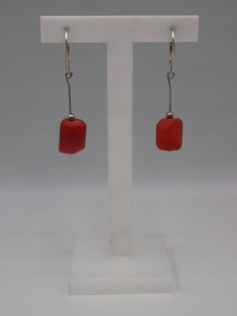 Piękne stare srebrne kolczyki KORALOWIEC srebro 925 VINTAGE biżuteria