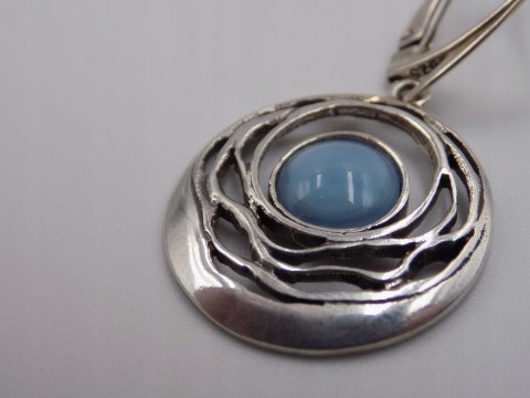 Piękne stare srebrne kolczyki ażurowe AGAT KOŁA srebro VINTAGE biżuteria