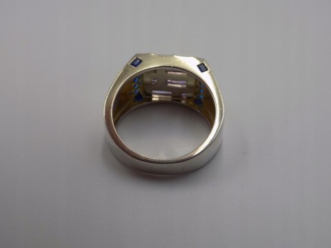 Piękny damski srebrny pierścionek/sygnet AMETYST roz. 16 srebro biżuteria