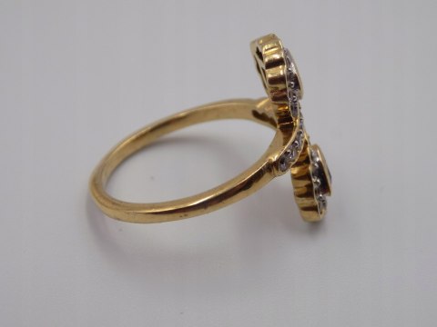 Piękny damski srebrny, pozłacany pierścionek CYRKONIE roz. 23 biżuteria