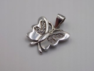Piękny srebrny wisiorek/zawieszka MOTYL cyrkonie srebro rodowane biżuteria