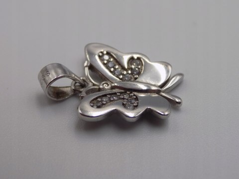 Piękny srebrny wisiorek/zawieszka MOTYL cyrkonie srebro rodowane biżuteria