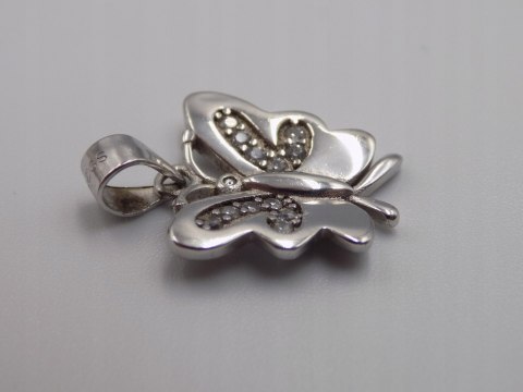 Piękny srebrny wisiorek/zawieszka MOTYL cyrkonie srebro rodowane biżuteria