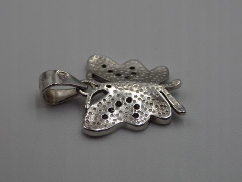 Piękny srebrny wisiorek/zawieszka MOTYL cyrkonie srebro rodowane biżuteria