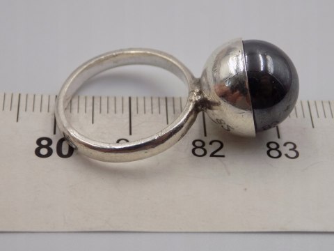 Piękny stary srebrny damski pierścionek KULA roz. 12 biżuteria VINTAGE