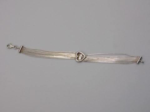 Stara piękna srebrna damska bransoletka SERCE srebro 925 VINTAGE biżuteria