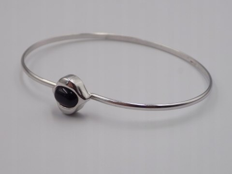 Stara srebrna bransoletka damska TEKA ONYKS - srebro 925 VINTAGE biżuteria