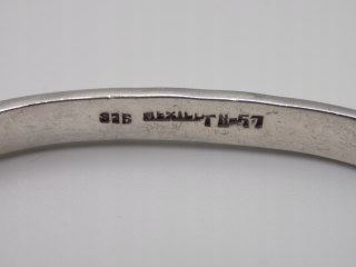 Stara srebrna damska bransoletka KOŁO BANGLA MEXICO 925 TURKUS MALACHIT