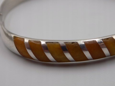 Stara srebrna damska bransoletka KOŁO BANGLA ŻYWICA srebro 925 VINTAGE